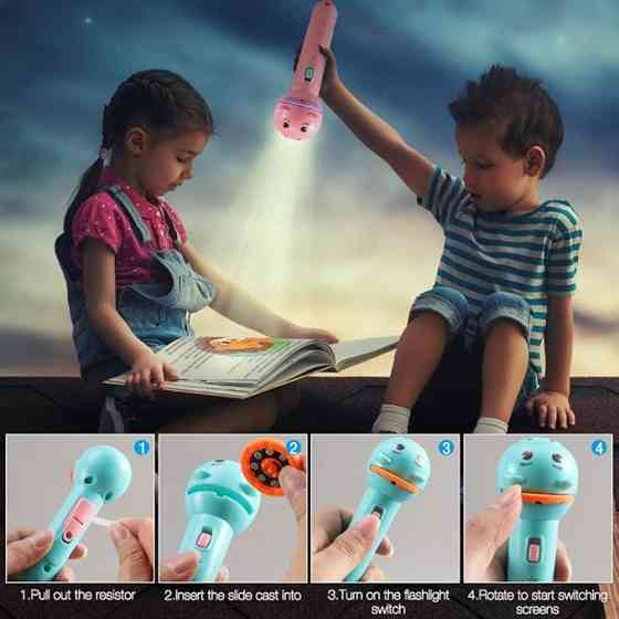 Детский фонарик-проектор с 24 слайдами для малышей Киев