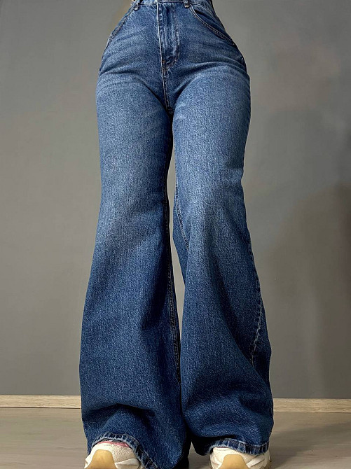 Джинси жіночі Its Basic 3992-2 flare супер кльош широкі сині, синій, 36, 36, 70 см, 98 см Київ - фото 9