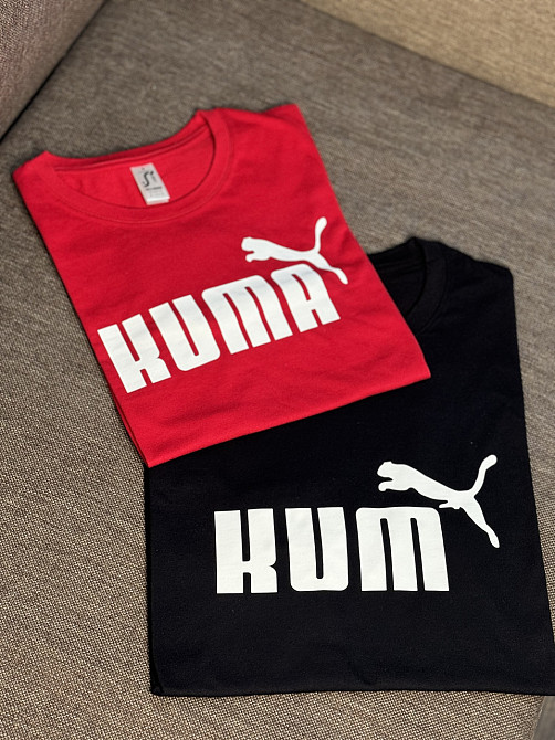 Креативні парні футболки для кума та куми - "KUM & KUMA" в стилі бренду PUMA Чернівці - фото 1
