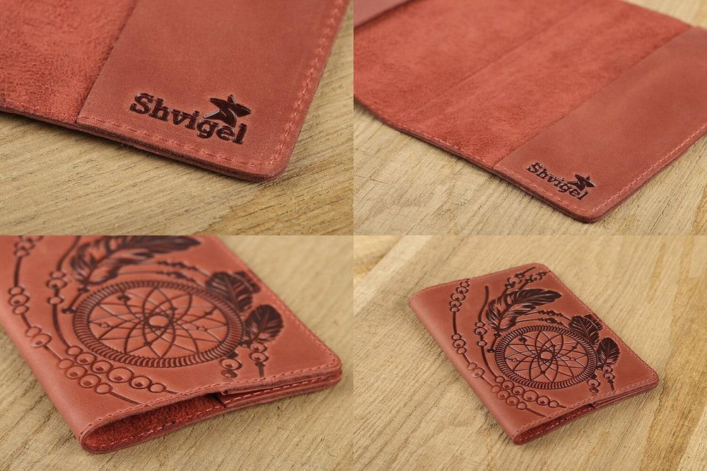 Ексклюзивна обкладинка для паспорта з вінтажній шкіри Червона (SHVIGEL) Київ - фото 3