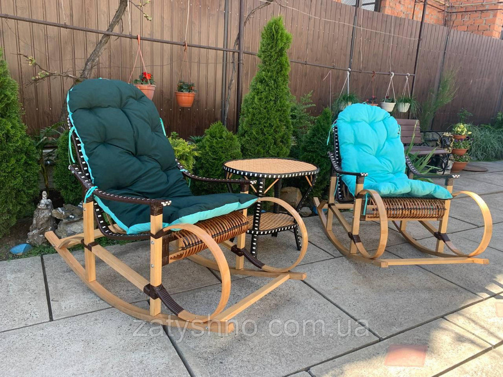 Кресло качалка из натуральной лозы | кресло-качалка для отдыха с накидками Киев - изображение 7