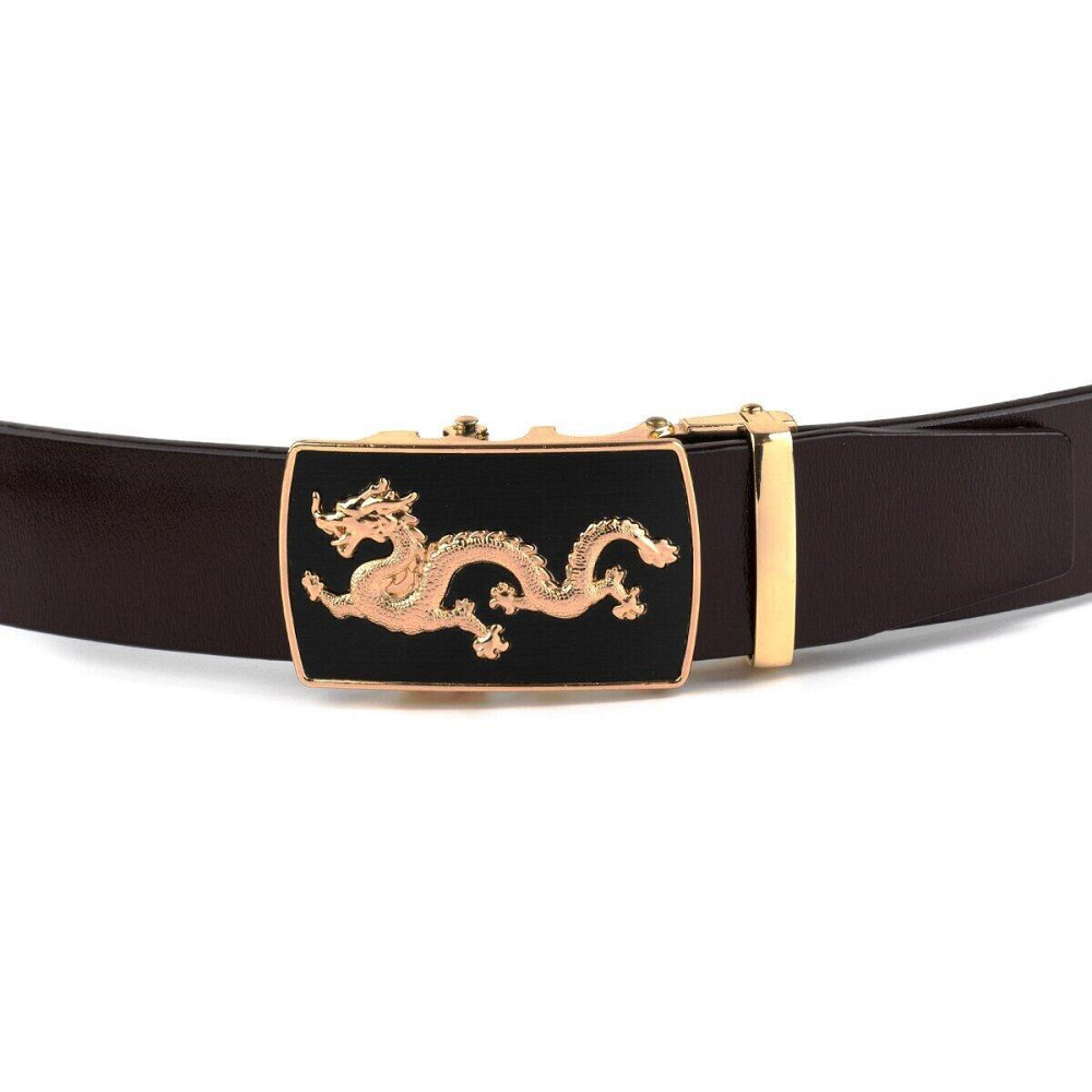 Ремень мужской золотой дракон Vintage 20259 Коричневый Киев - изображение 6