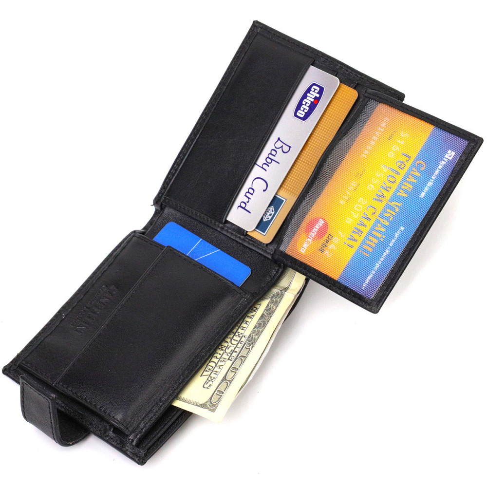 Классическое портмоне для мужчин из натуральной гладкой кожи CANPELLINI 21882 Черное Киев - изображение 7