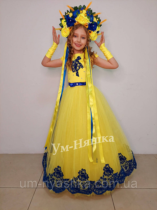 Віночок ободок з квітами "Сценічний з колосками та стрічками" Кривий Ріг - фото 7