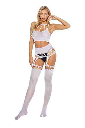 Бодистокинг - Bodystocking 2074, white - One Size Sex Aura Киев