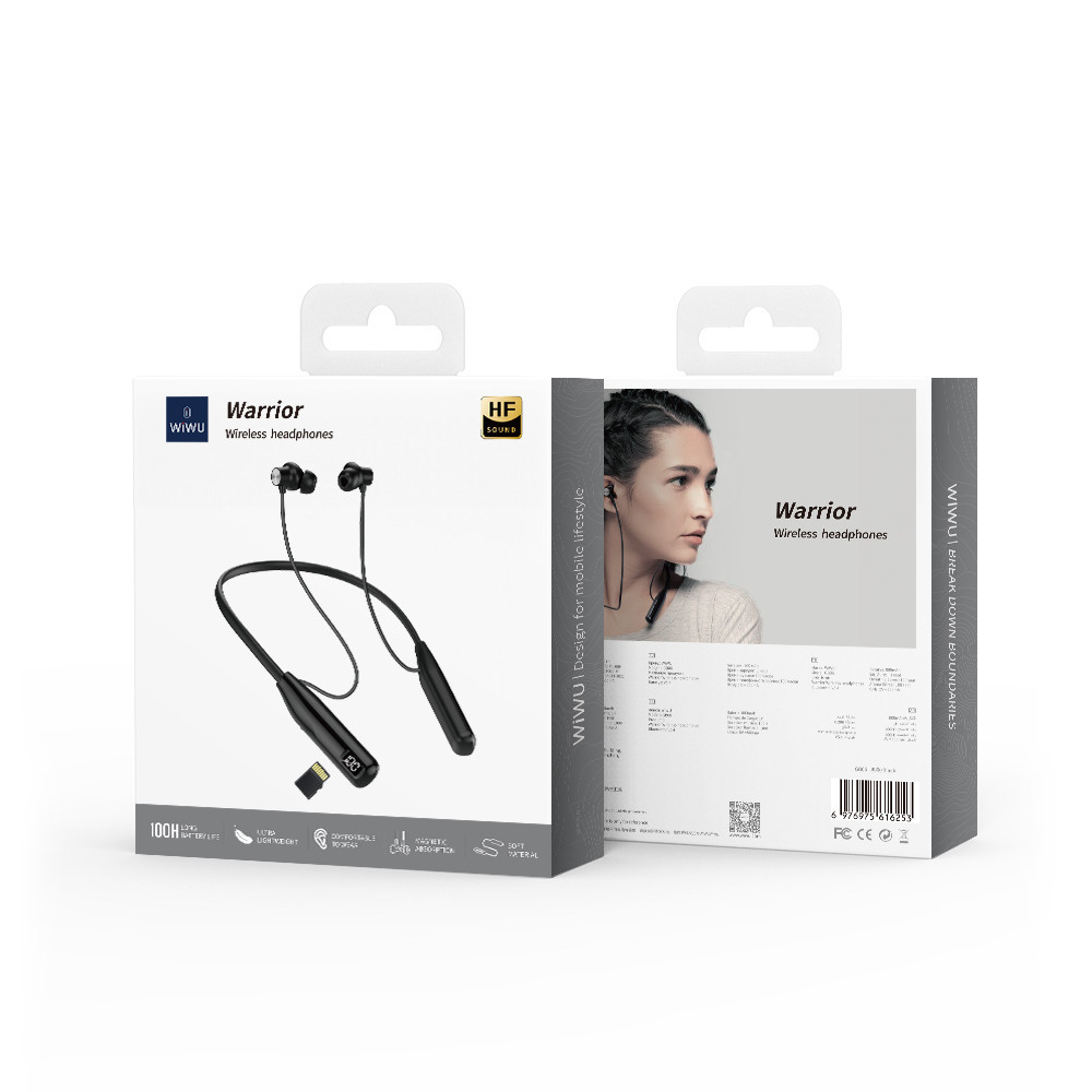 Бездротові спортивні навушники WIWU GB06 Warrior Wireless headphones Black Одеса - фото 2