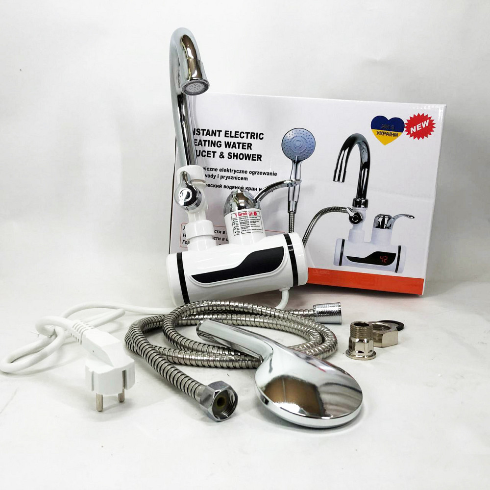 Проточный водонагреватель DIGITAL, Проточный водонагреватель для горячей воды нагреватель AJ-19 Львов - изображение 5