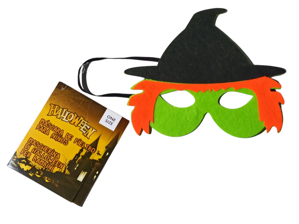 Маска з фетру Відьма для Хелловіна 18х14 см різнокольоровий Київ - фото 2