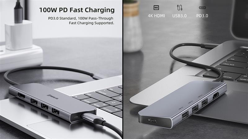 Концентратор REAL-EL CQ-700 Space Grey USB hub Харків - фото 10