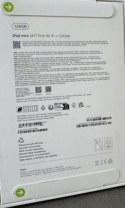 Планшет Apple iPad Mini 7 “8.3” 2024 Wi-Fi + Cellular 128 GB Space Gray (MXPN3NF/A) Киев - изображение 4