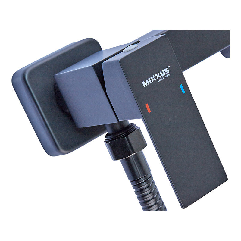 Настінний змішувач Mixxus KUB-222 з гігієнічним душем чорний (MI6019) Харків - фото 2