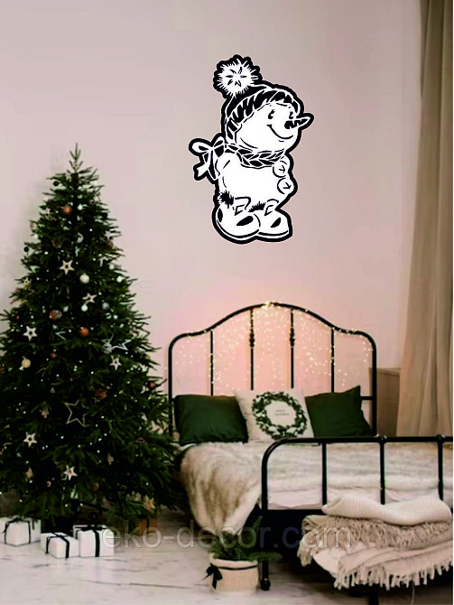 Декоративне настінне Панно «Сніговик», Декор на стену 110*72 см Київ - фото 5