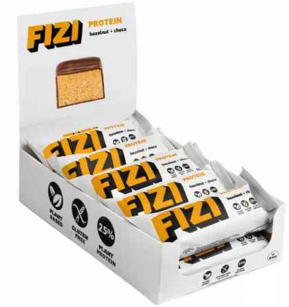 Протеїнові батончик FIZI Protein Bar 10х45g фундук-шоколад Київ