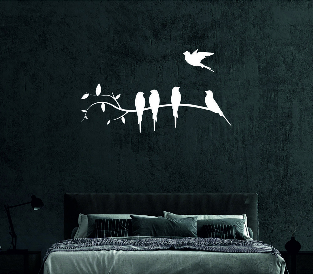 Декоративное настенное Панно «Птички на ветке», Декор на стену 110*36 см, Белый Киев - изображение 4