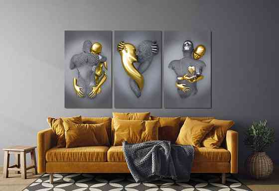 Модульная картина в гостиную / спальню   Закохані    ART-266_3A 90х180 см Киев