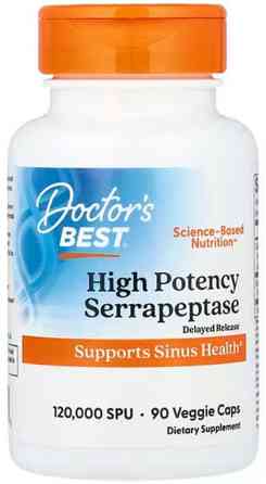 Серрапептаза  Doctor's Best Serrapeptase 120,000 SPUs 90 вег капсул Київ
