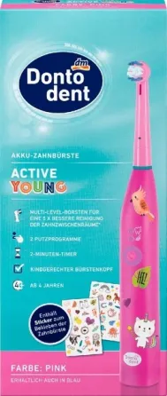 Електрична зубна щітка DontoDent Pink + комплект наклейок +1 насадка в комплекті Львів