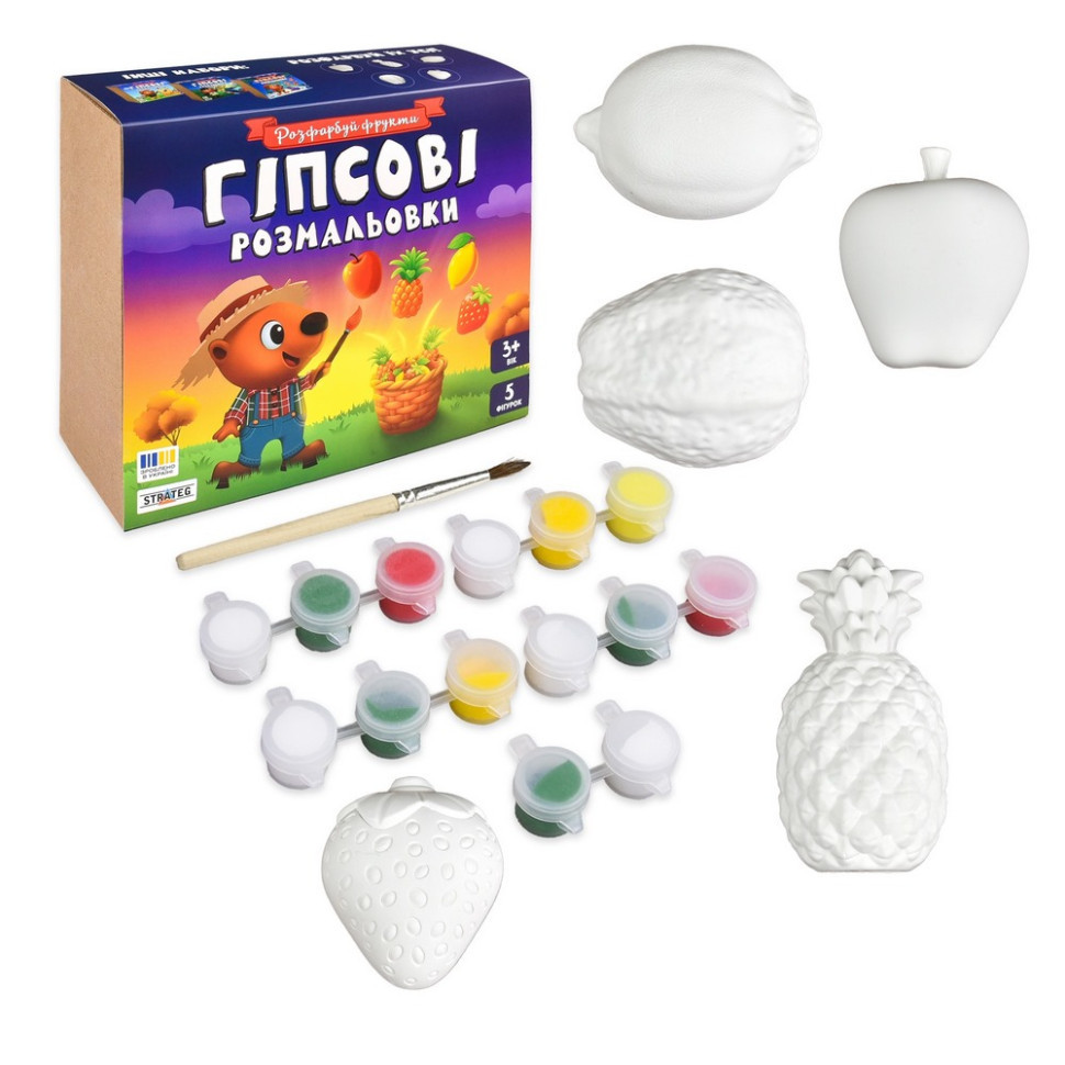 Набір для творчості Гіпсові розмальовки "Розфарбуй фрукти" 30989 Вінниця - фото 3