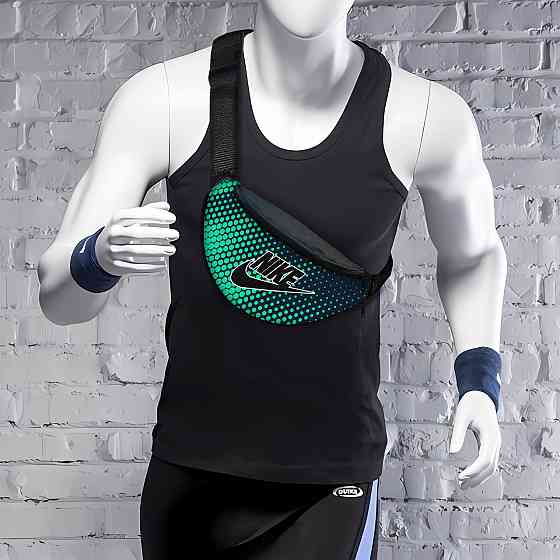 Сумка-бананка Nike чоловіча/жіноча спортивна 32×16 см з розширювачем поясна сумка або сумка через плече (3733) Київ