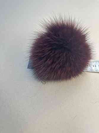 Помпони з натурального хутра песця на шапку 10-12см Бордовий Харків