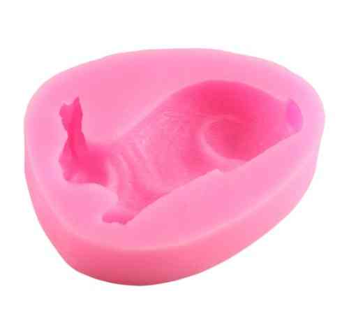 Молд силиконовый Заяц 58 на 44 мм розовый Киев