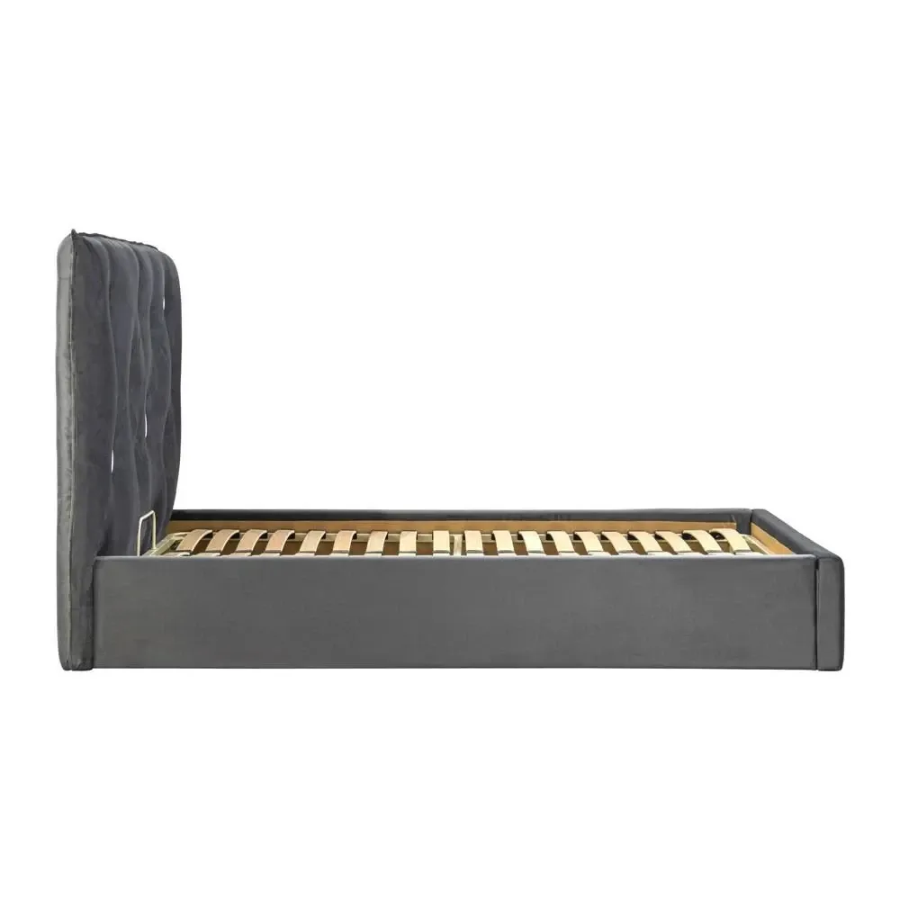 Кровать Двуспальная Vincent VIP 180 x 200 см Beatrice 47 С дополнительной металлической цельносварной рамой Темно-серый Киев - изображение 4