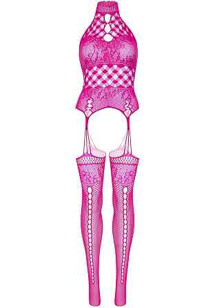 Кружевной бодистокинг с открытым доступом Leg Avenue High neck lace bodystocking One size Raspberry Sex Aura Киев