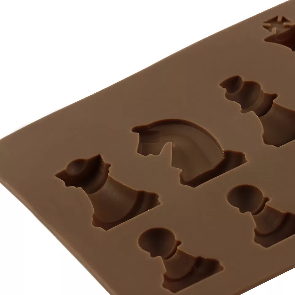 Молд силиконовый Шахматы 205 на 85 мм коричневый Киев - изображение 8