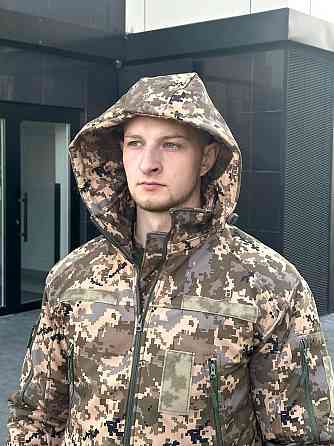 Осіння водовідштовхувальна і вітрозахисна куртка піксель Softshell тактична куртка для військовослужбовців   WAR Львів