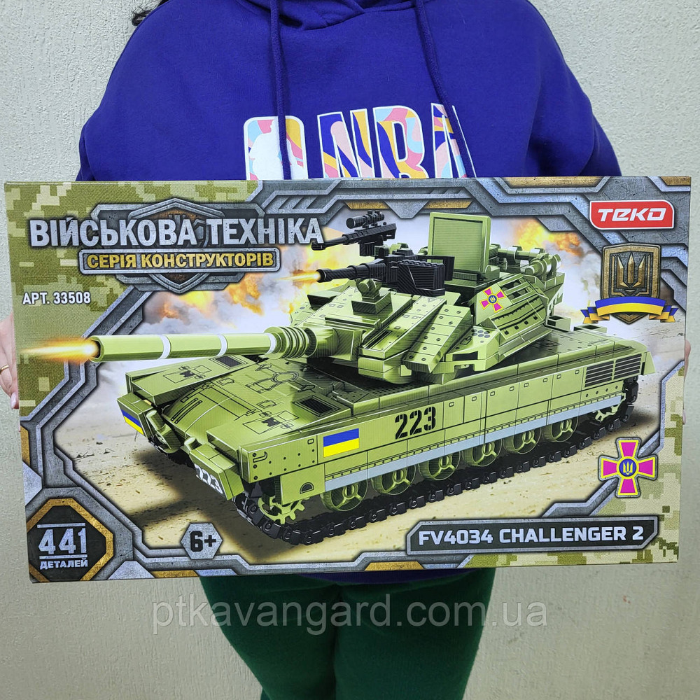 Конструктор танк "Challenger 2" військовий зелений (441 деталь) Teko 33508 Хмельницький - фото 1