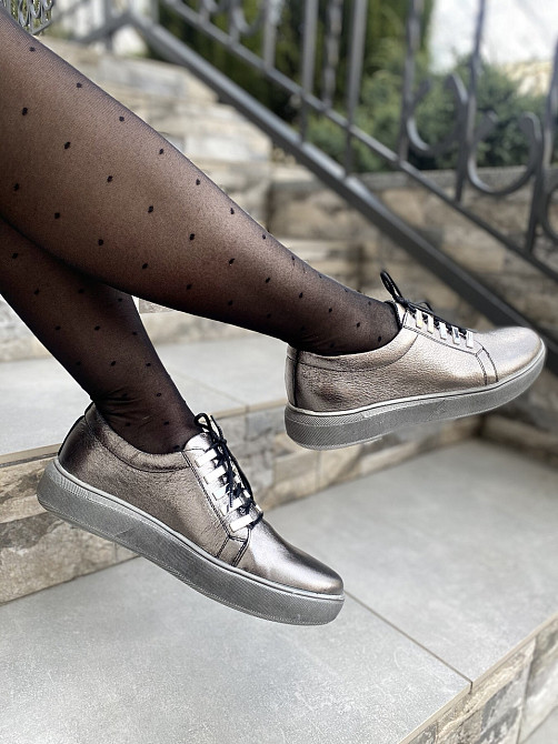 Injers Сліпони жіночі INJERS 195 срібні (весна-осінь, шкіра натуральна) (1304) лише 40р. Коломия - фото 6