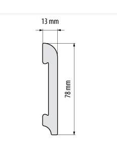 Плинтус под покраску из дюрополимера Элегант LPC - 11 (2м.п.) 78х13 Днепр - изображение 3
