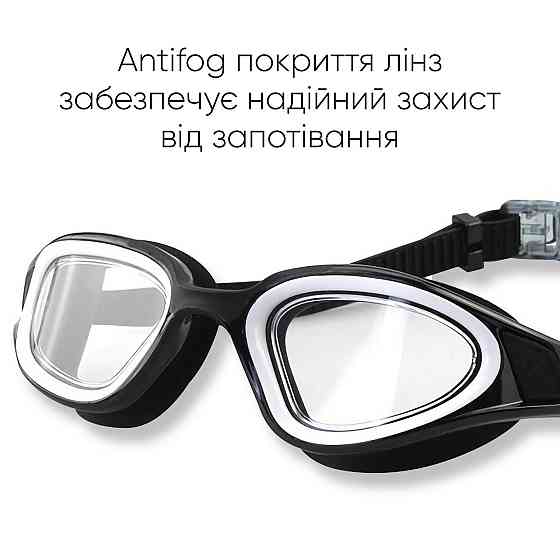Окуляри для плавання Renvo Javari Уні Anti-fog Чорний OSFM (2SG300-01) Київ