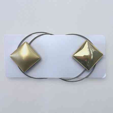 Магниты для штор и гардин Квадрат двусторонние набор 2 шт Золотистый (81-280) Киев