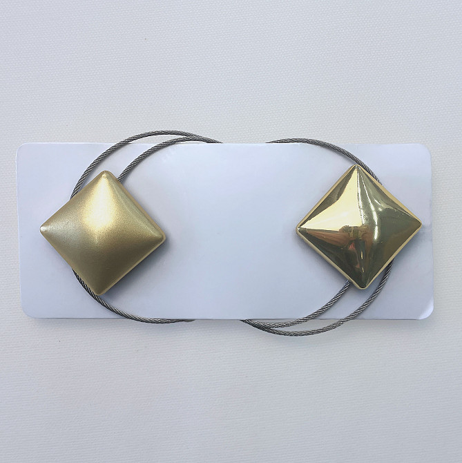 Магниты для штор и гардин Квадрат двусторонние набор 2 шт Золотистый (81-280) Киев - изображение 6