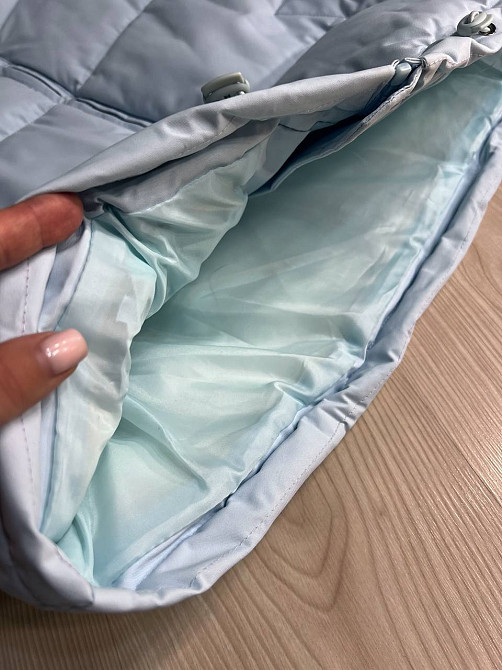 Жилет жіночий HAIZIYUAN 23106 середня довжина з куліскою кишені комір стійка блакитний, блакитний, XL Київ - фото 5