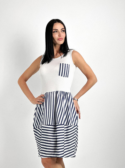 Плаття літнє у смужку "Laura" оптом | Норма і батал | Розпродаж моделі Київ - фото 7