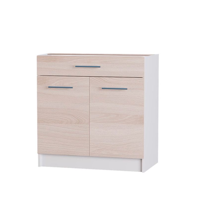 Кухонный модуль нижний с шухлядой Эверест Эко 800 ясень шимо светлый/белый (без столешницы) 80х46х82 см (DTM-2841) Львов - изображение 1