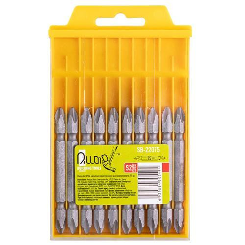 Alloid. Набір біт магнітних двосторонніх для шуруповерта PH2  75мм, S2 (10шт) Одесса - изображение 2