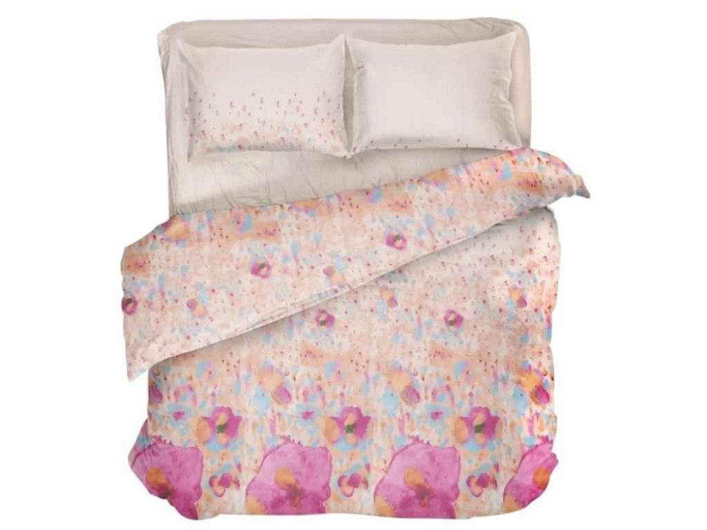 Комплект постельного белья 1,5-х сп (напечатанный, нав. 50*70 - 1шт) PINK FLOWER микрофибра ТМ DAISY Киев - изображение 1