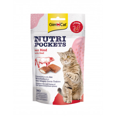 Ласощі для котів GimCat Nutri Pockets Яловичина + Солод (Мальт) 60 г (4002064400747) Вінниця - фото 1