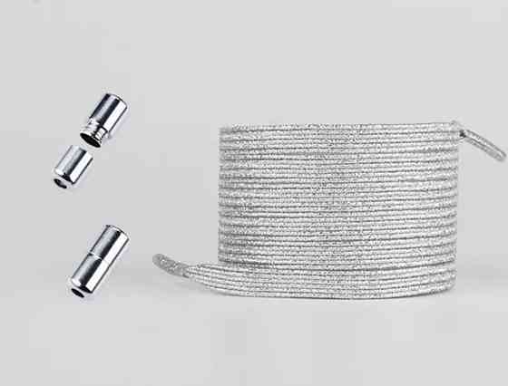 Шнурки еластичні глітерні з циліндричною застібкою Сміла