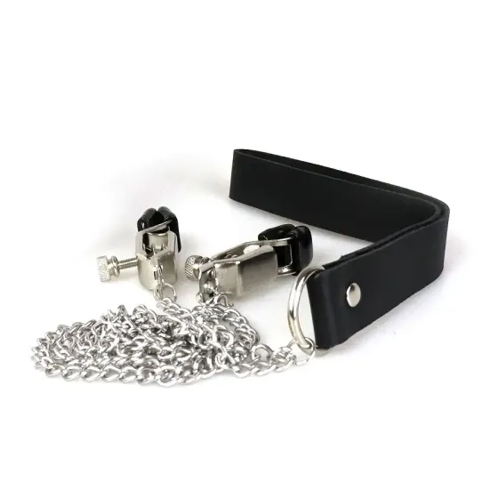 Затискач з повідцем на металевому ланцюжку для сосків Art of Sex – Kendal Львів