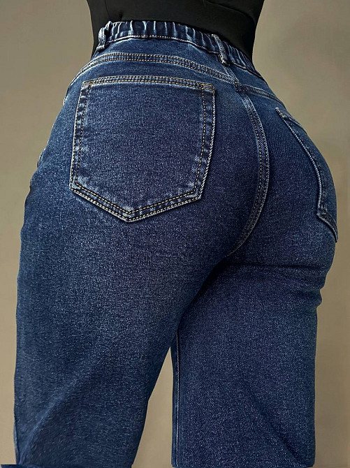 Джинси жіночі Vanver 8331 утеплені на флісі палаццо прямі з резинкою на талії сині, синій, 29, 29, 78 см, 104 см Київ - фото 10