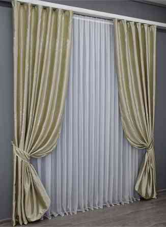 Комплект готових штор VR-Textil Софт № 1396ш Бежевий 150х270 см 2 шт (33-0249) Київ