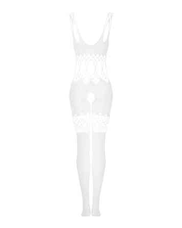 Сітчастий бодістокінг з імітацією топа та шортів Obsessive Bodystocking G330 S/M/L, white, з доступо Sex Aura Київ