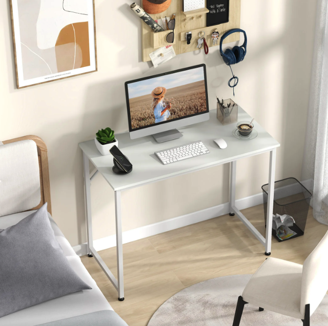 Комп'ютерний стіл Costway Helena із металевим каркасом білий Киев - изображение 3