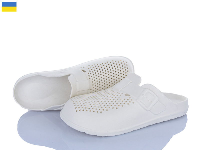 Чоловічі шльопанці капці із закритими пальцями шкарпетками білі сабо легкі пінка ЕВА лікарів кухарів для роботи відпочинку Одеса - фото 4