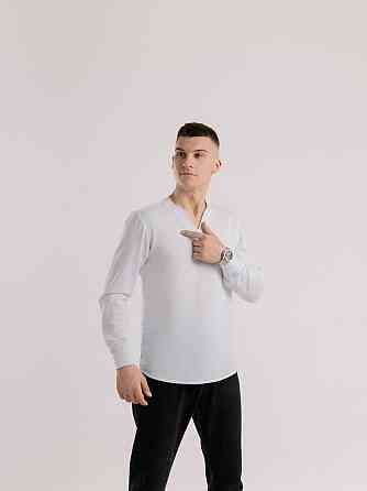 Мужская рубашка белая с длинным рукавом Pobedov Horizon Киев