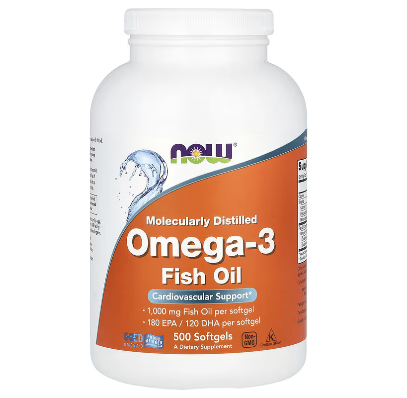 Омега-3 рыбий жир, Omega-3 Fish Oil, Now Foods, 2000 мг, 500 рыбных капсул (1000 мг на капсулу) Луцк - изображение 1